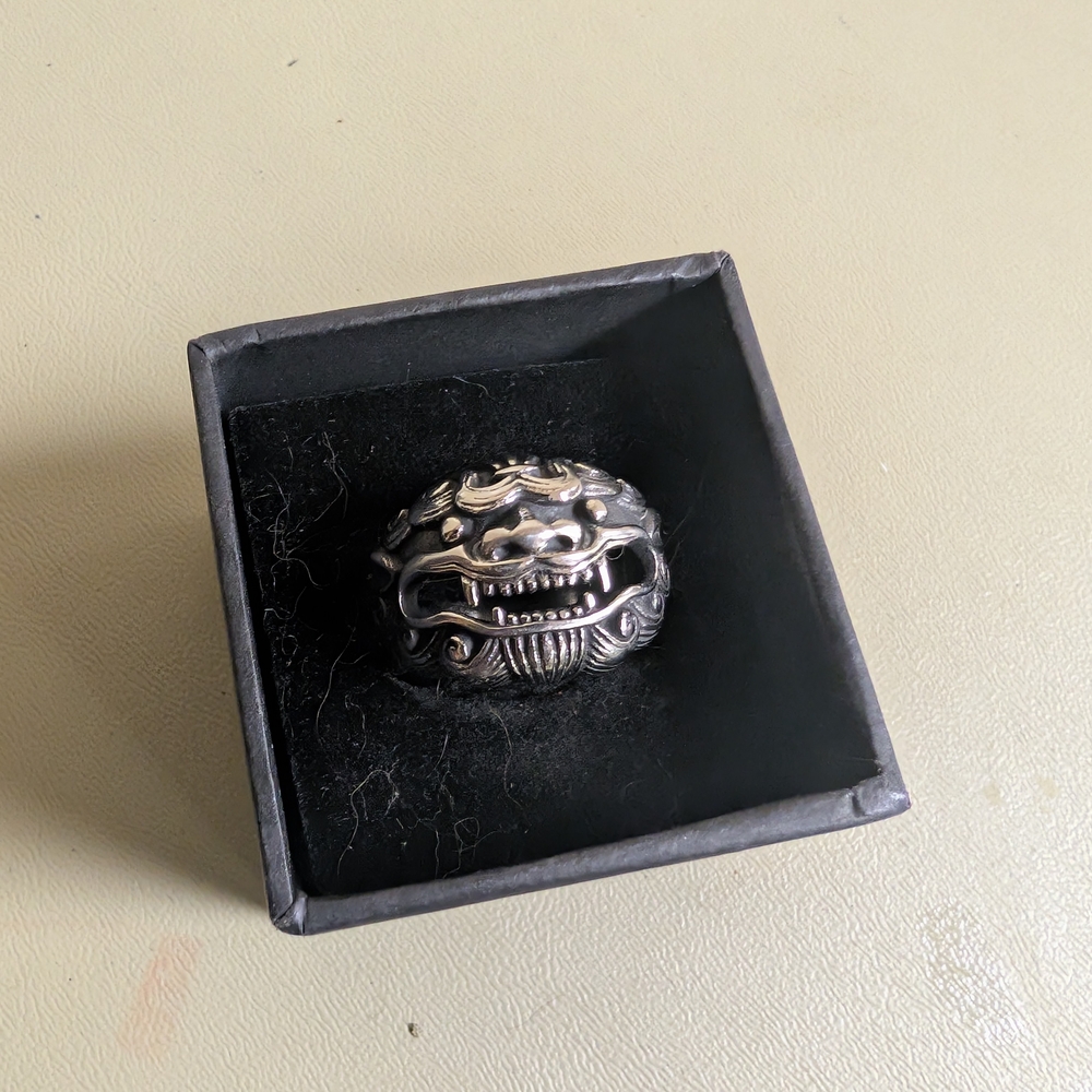 Komainu Japanese Sterling Silver Ring Size 10